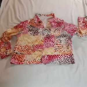 Erin London XL Pink Orange Yellow Brown Jacket